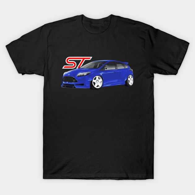 Focus ST Mk3 Performance Blue Hot hatch T-Shirt by cowtown_cowboy